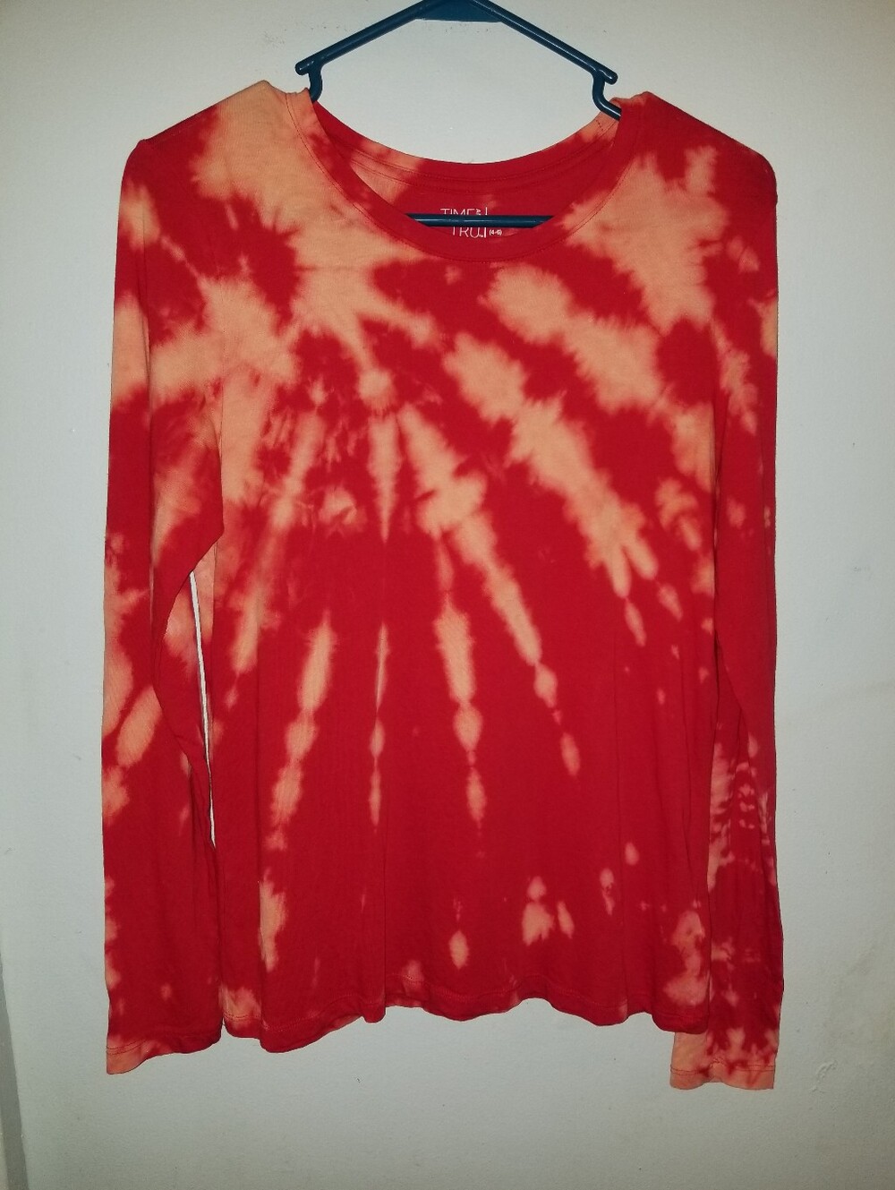 Tie Dye Long Sleeve T Shirt Red Starburst